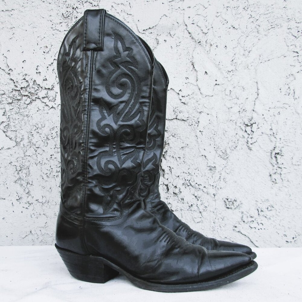 Amazonas black leather JUSTIN style boots 6.5 B